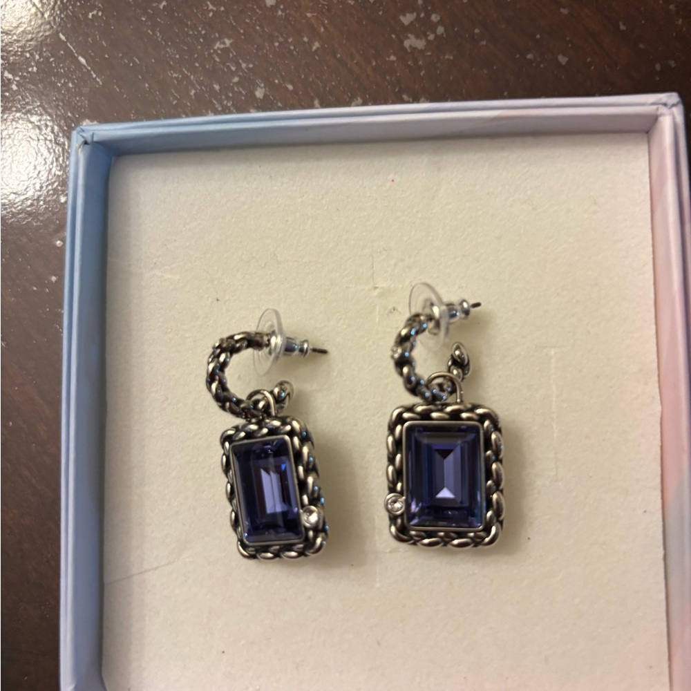 Elegant Purple and Gold Earrings